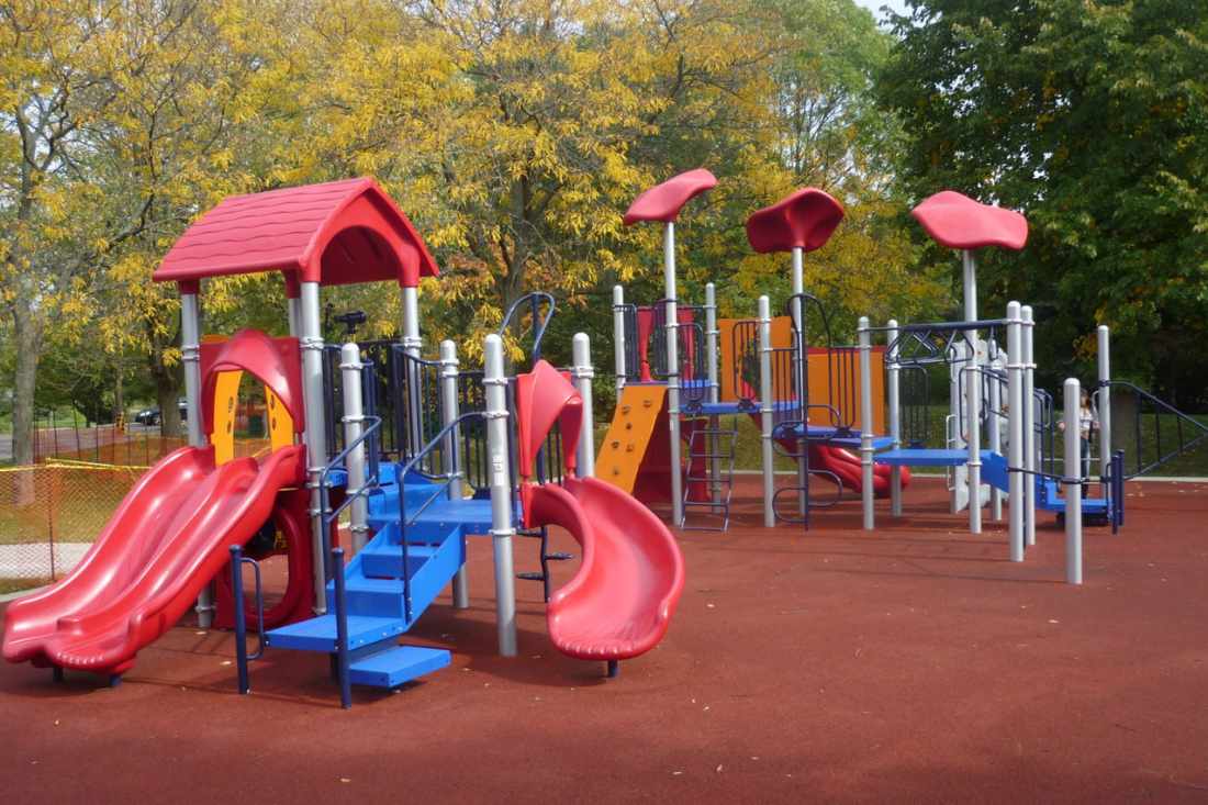 Picture of playground with rubber surface